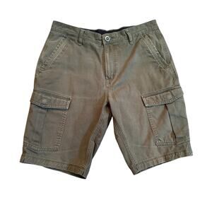 Volcom Retro Cargo Shorts Green Size 31 Streetwear Y2K Cotton Skater Workwear